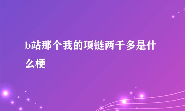 b站那个我的项链两千多是什么梗
