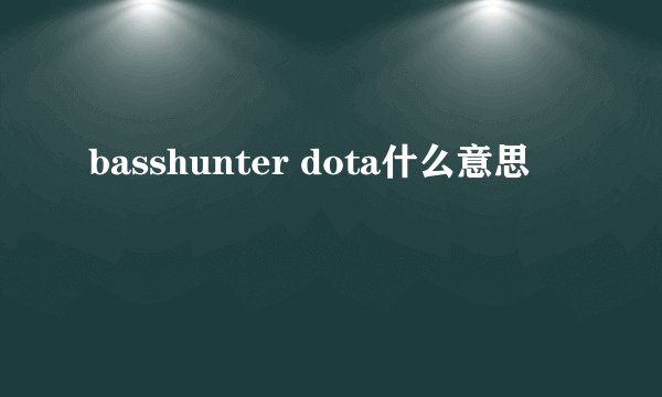 basshunter dota什么意思