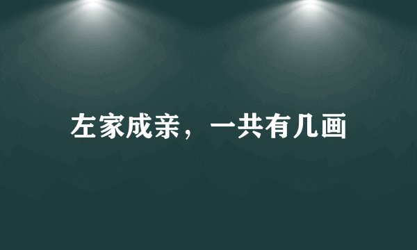 左家成亲，一共有几画