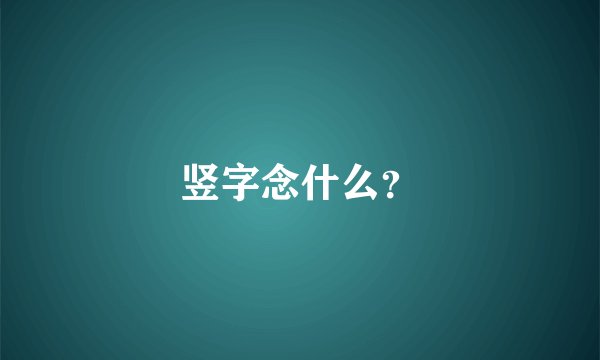 竖字念什么？