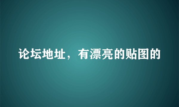 论坛地址，有漂亮的贴图的
