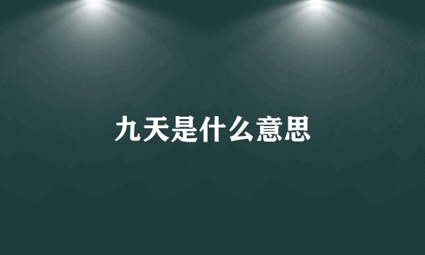 九天是什么意思