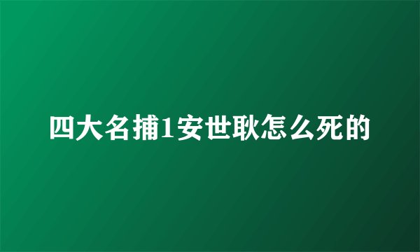 四大名捕1安世耿怎么死的