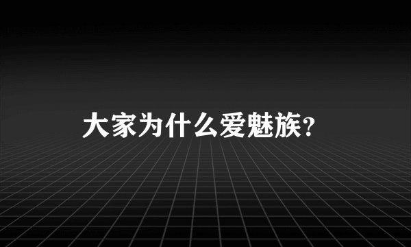 大家为什么爱魅族？