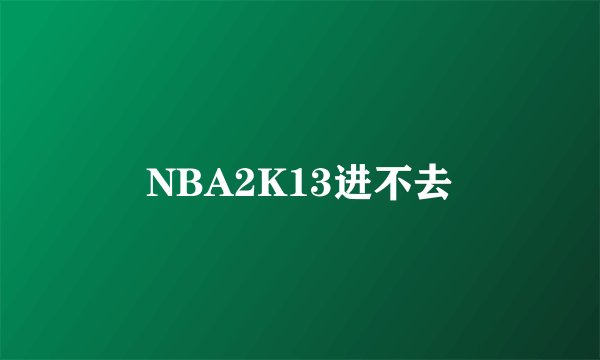NBA2K13进不去
