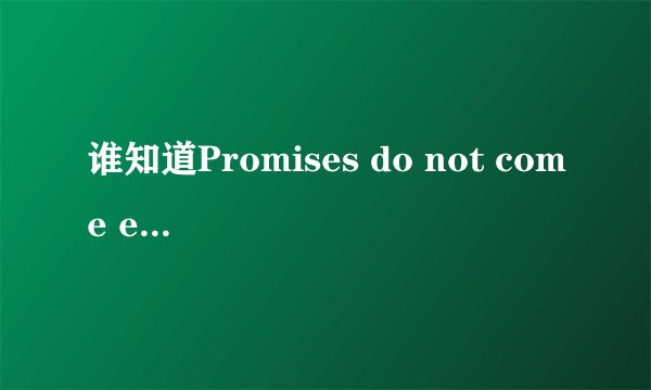 谁知道Promises do not come easy歌词