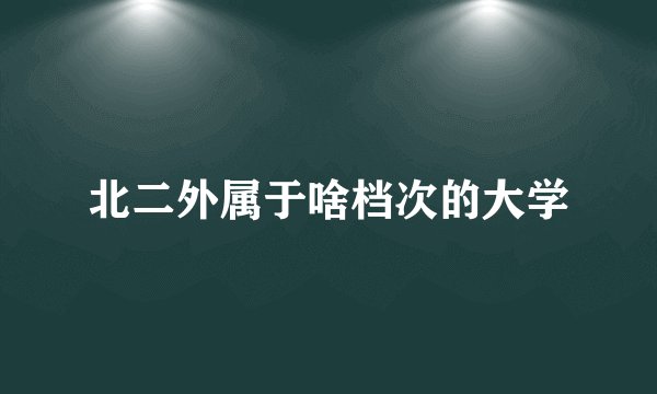 北二外属于啥档次的大学