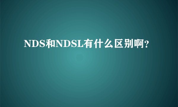 NDS和NDSL有什么区别啊？
