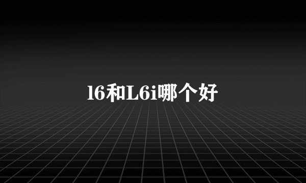 l6和L6i哪个好