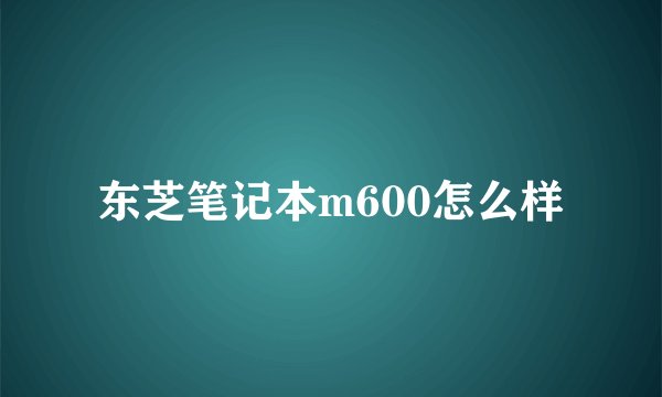 东芝笔记本m600怎么样