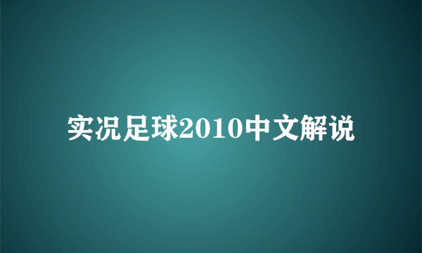 实况足球2010中文解说