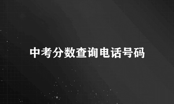 中考分数查询电话号码