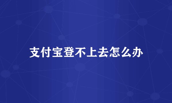支付宝登不上去怎么办