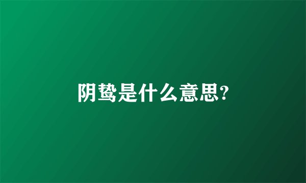 阴鸷是什么意思?
