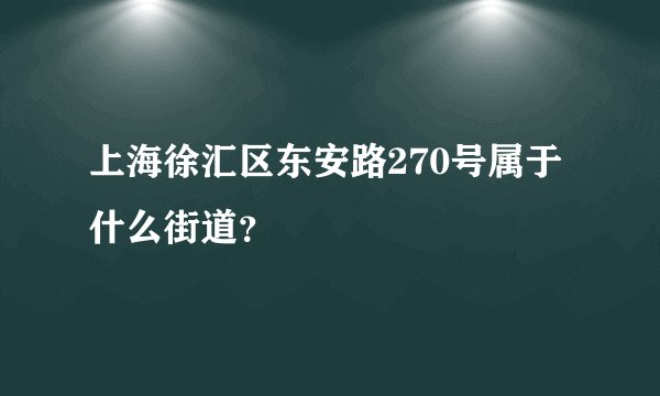 上海徐汇区东安路270号属于什么街道？