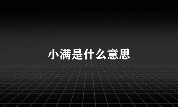 小满是什么意思