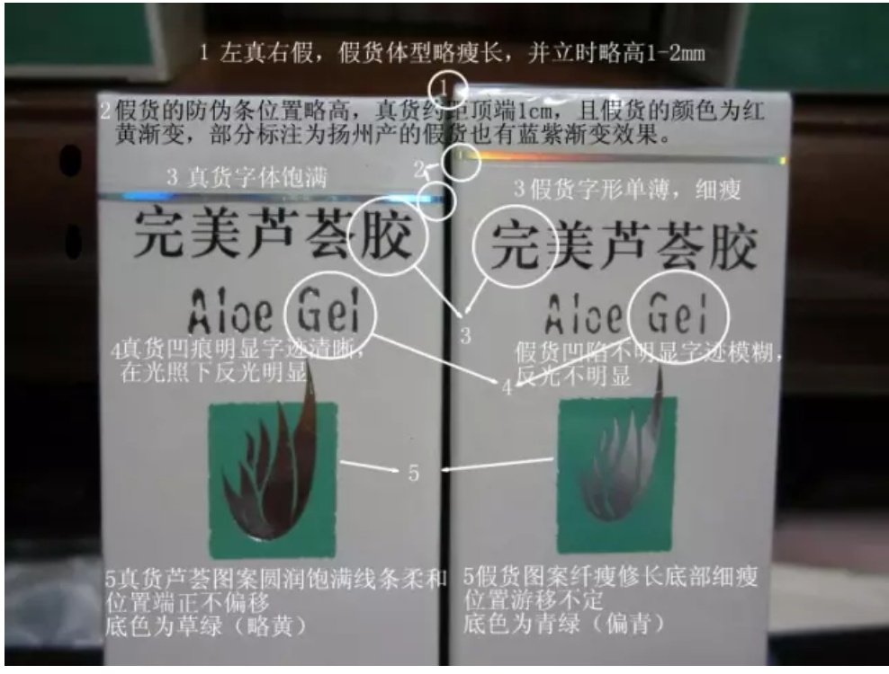 完美芦荟胶辨别真假？
