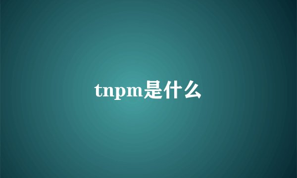 tnpm是什么