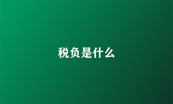 税负是什么