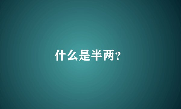 什么是半两？