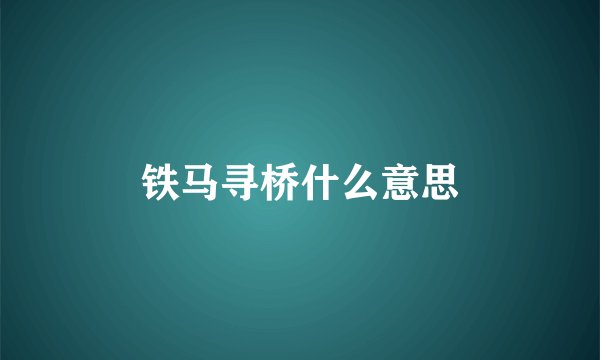 铁马寻桥什么意思