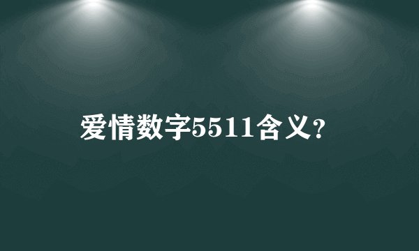 爱情数字5511含义？