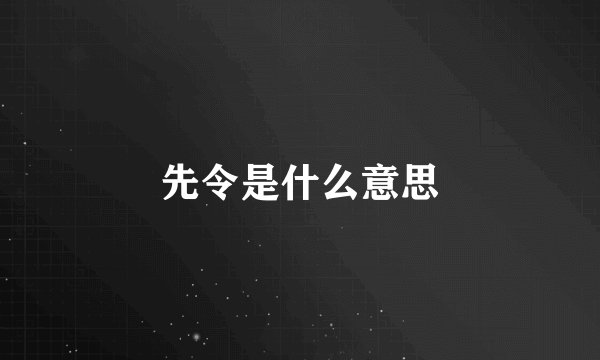 先令是什么意思