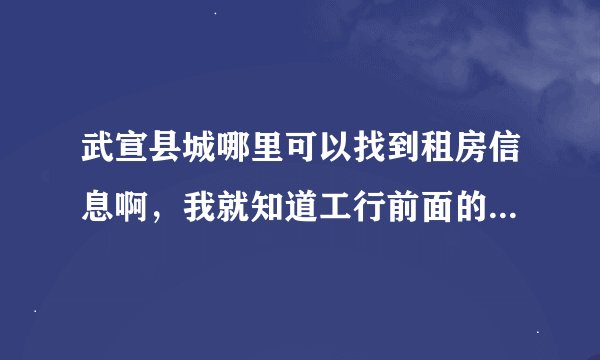武宣县城哪里可以找到租房信息啊，我就知道工行前面的告示板，除了那里还有吗？
