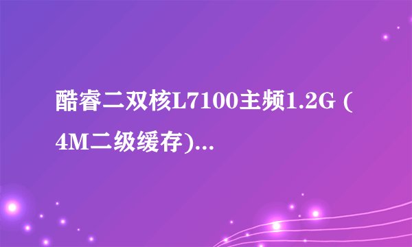 酷睿二双核L7100主频1.2G (4M二级缓存)、 2G内存DDR2+80G硬盘、 无线WIFI