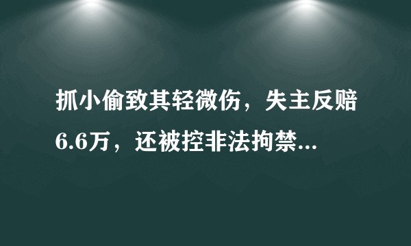 抓小偷致其轻微伤，失主反赔6.6万，还被控非法拘禁，怎样做才是对的？