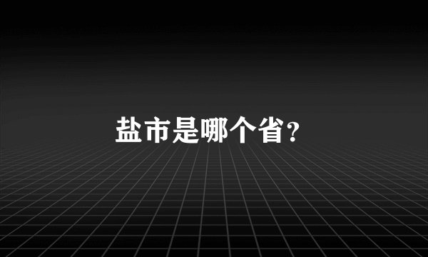 盐市是哪个省？