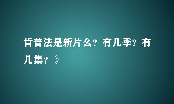 肯普法是新片么？有几季？有几集？》
