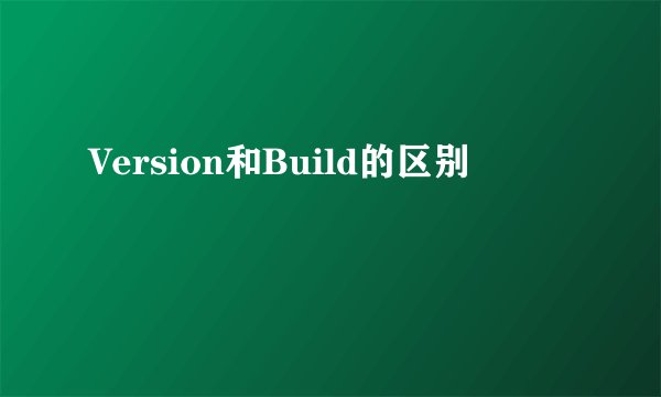 Version和Build的区别