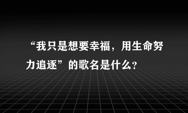 “我只是想要幸福，用生命努力追逐”的歌名是什么？