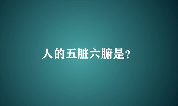 人的五脏六腑是？