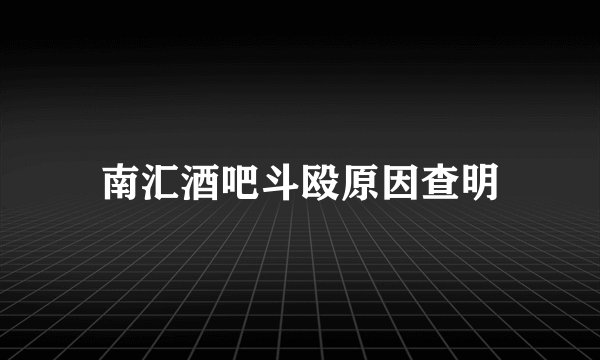 南汇酒吧斗殴原因查明