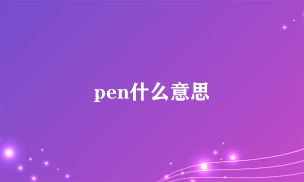pen什么意思