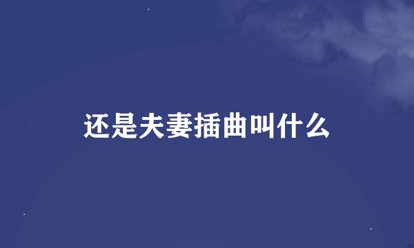还是夫妻插曲叫什么