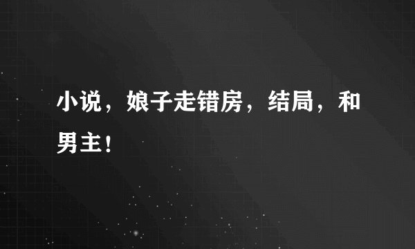 小说，娘子走错房，结局，和男主！