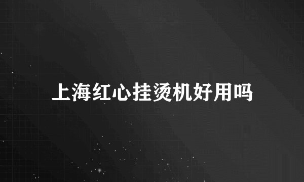 上海红心挂烫机好用吗