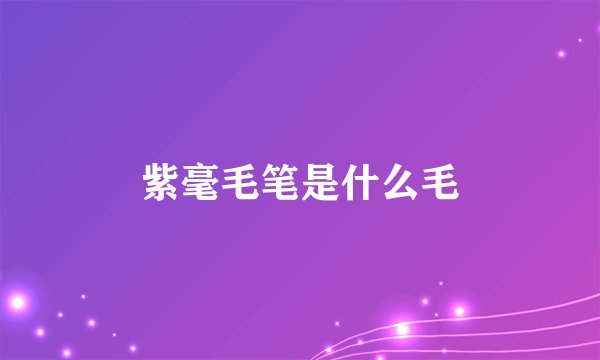 紫毫毛笔是什么毛