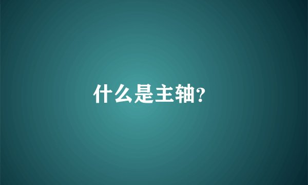 什么是主轴？