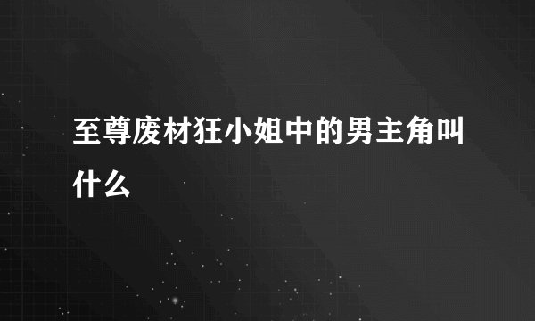 至尊废材狂小姐中的男主角叫什么