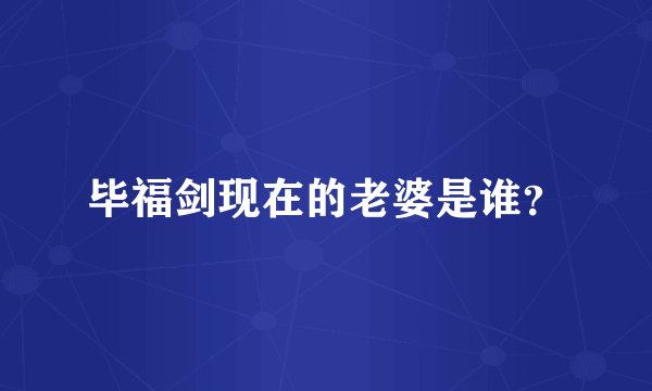 毕福剑现在的老婆是谁？