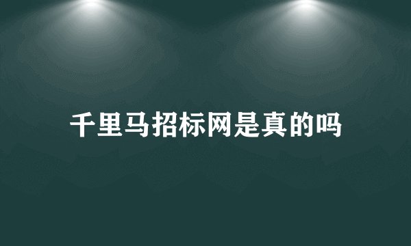 千里马招标网是真的吗