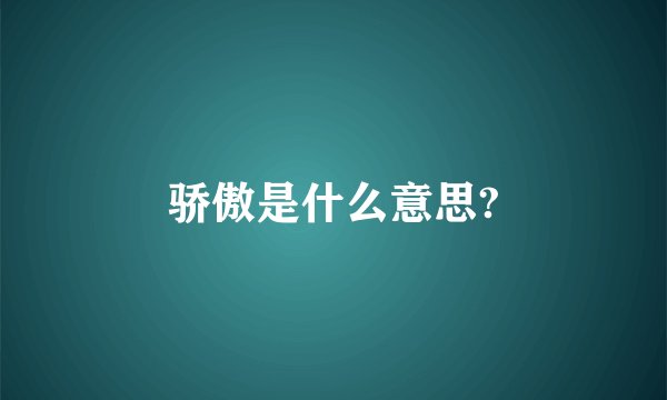 骄傲是什么意思?