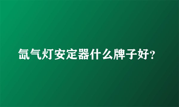 氙气灯安定器什么牌子好？