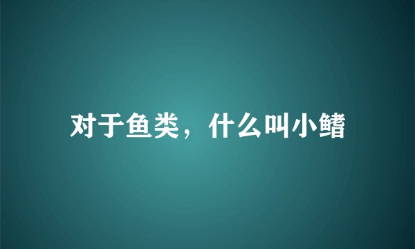 对于鱼类，什么叫小鳍