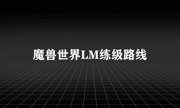 魔兽世界LM练级路线
