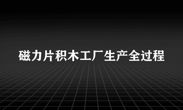 磁力片积木工厂生产全过程